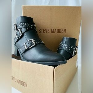 Steve Madden Glori Leather Motorcycle Boots, Size 10 M, Excellent Used Condition